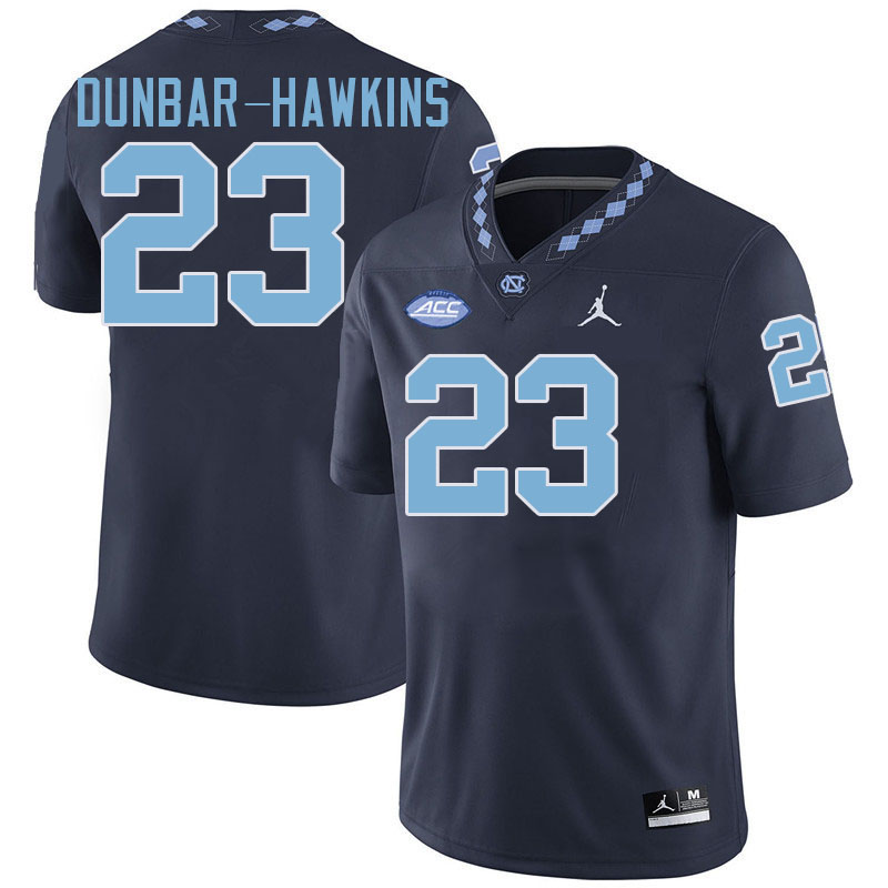 #23 Khristian Dunbar-Hawkins North Carolina Tar Heels College Football Jersey Stitched-Navy